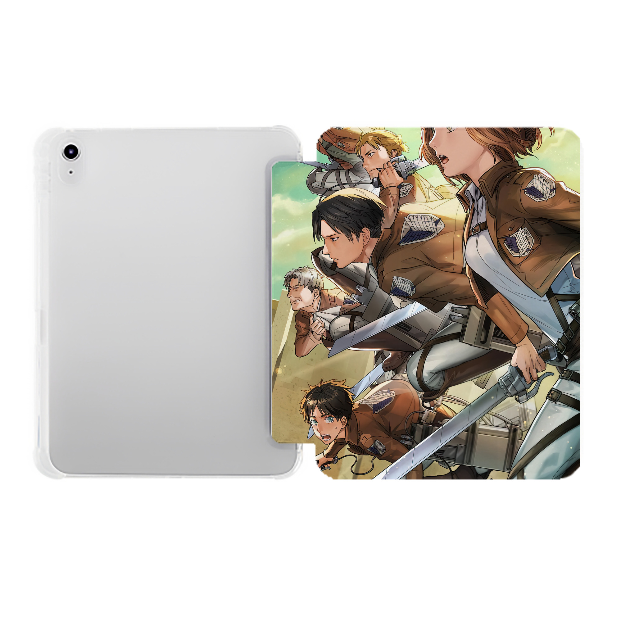 （画像用） 進撃の巨人 Attack on Titan IPad ケース ペン収納付き 三つ折りスタンド PUレザー×シリコン 対応機種9.5/10.5/10.9インチ